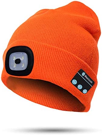Bluetooth Beanie Hat with LED Light and Wireless Headphones