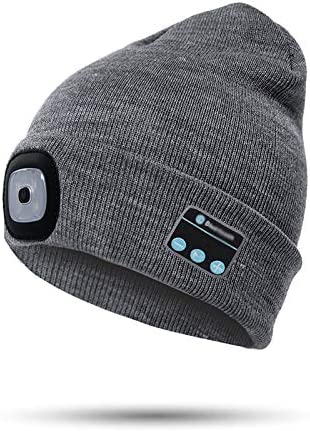 Bluetooth Beanie Hat with LED Light and Wireless Headphones