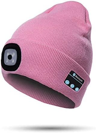 Bluetooth Beanie Hat with LED Light and Wireless Headphones