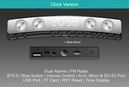 Bluetooth Gaming Speaker with RGB Lights and Clock