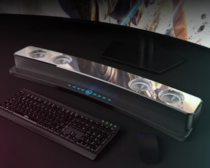 Bluetooth Gaming Speaker with RGB Lights and Clock