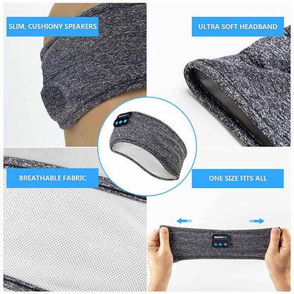 Bluetooth Sleep Headband Headphones with Soft Headband