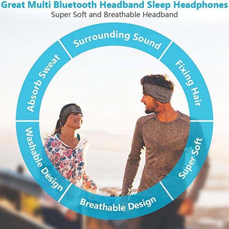 Bluetooth Sports Headband with Wireless Headphones