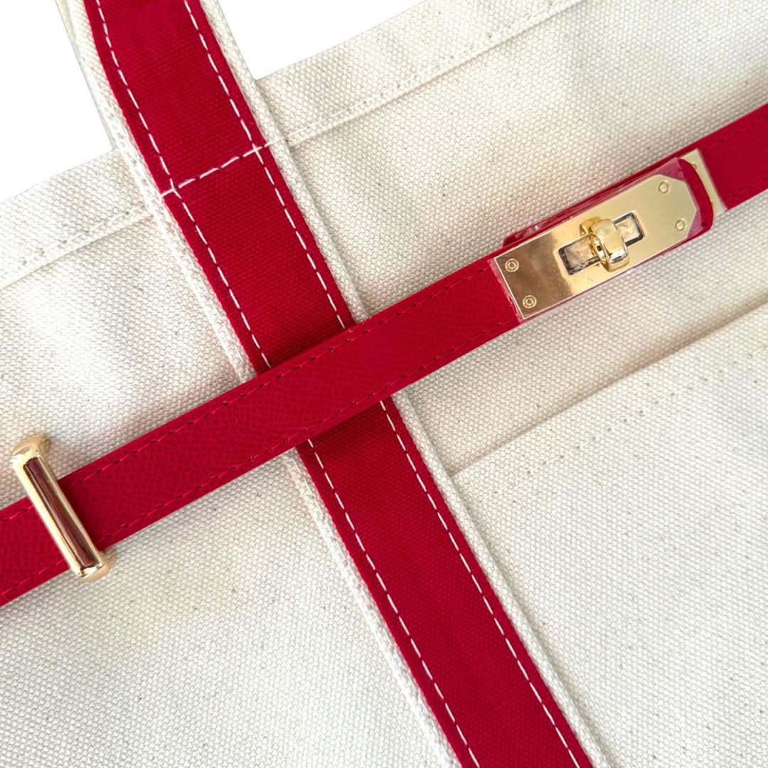 Reinforced Canvas Shopper Bag with Steel Detail Handles