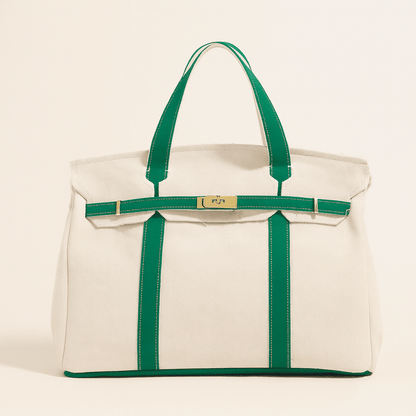 Reinforced Canvas Shopper Bag with Steel Detail Handles