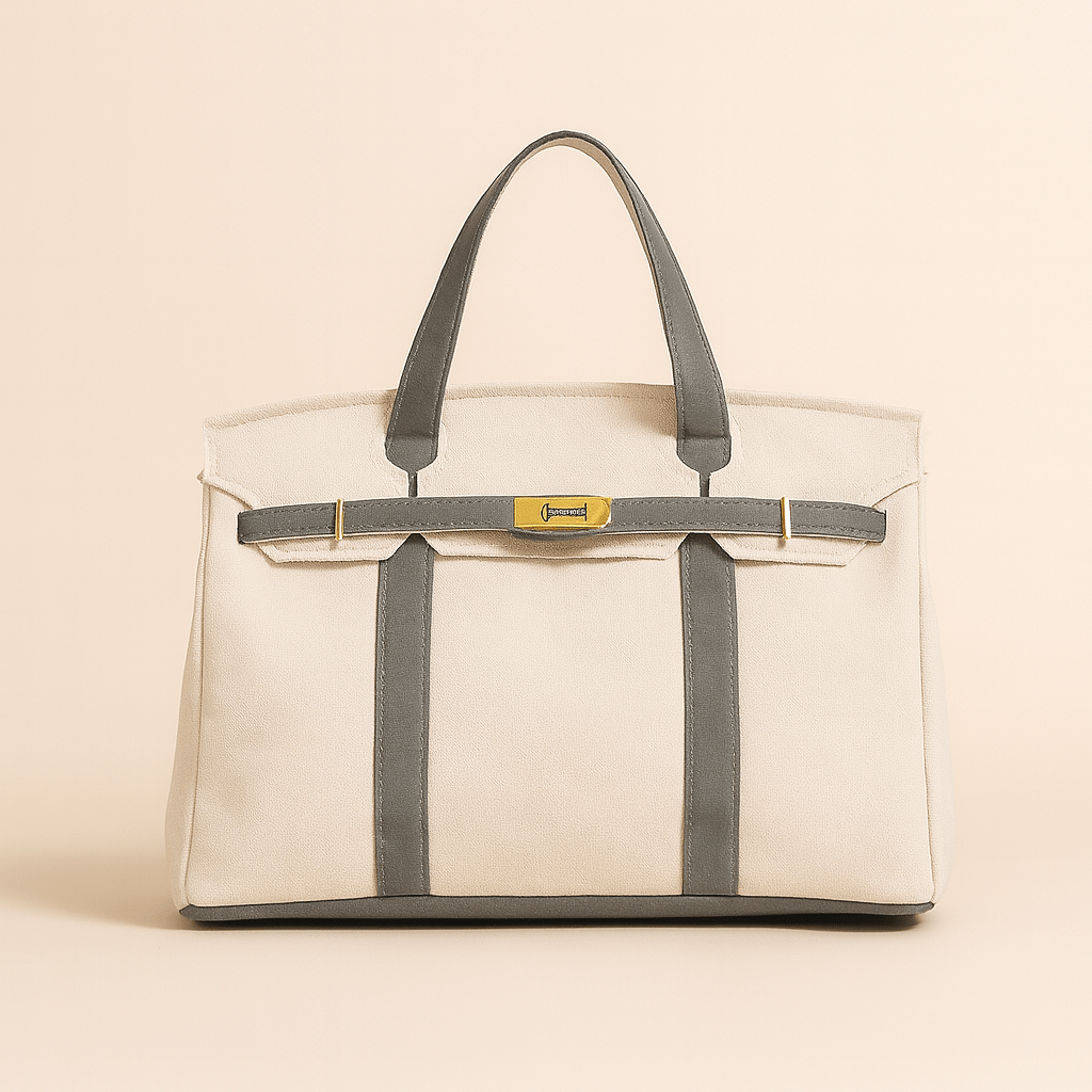 Reinforced Canvas Shopper Bag with Steel Detail Handles
