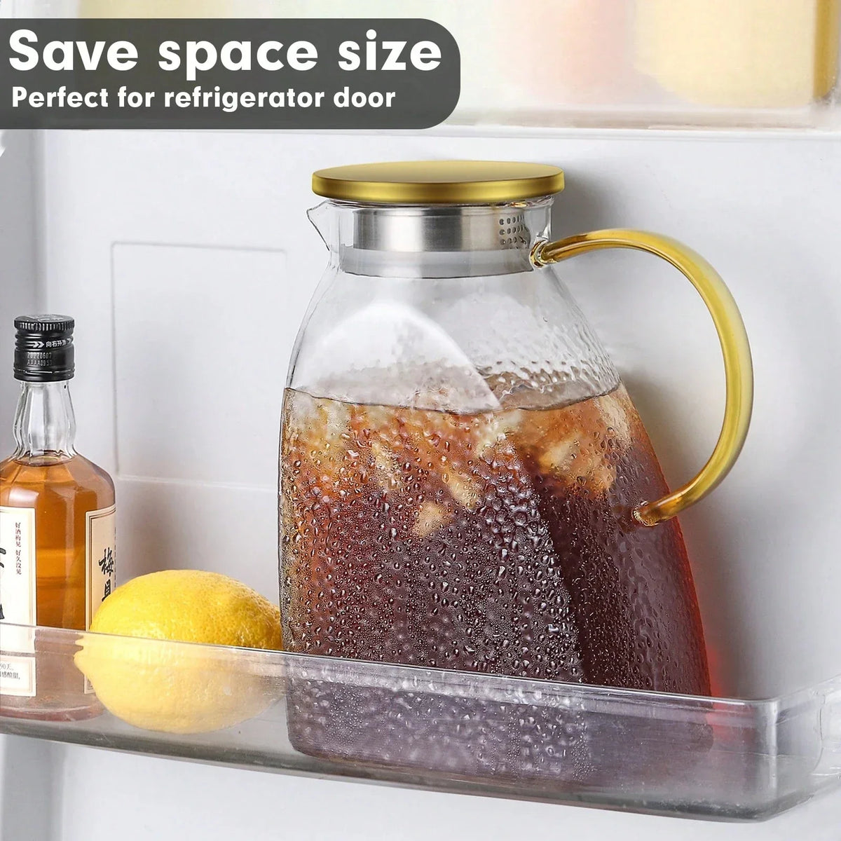 Borosilicate Glass Pitcher with Lid and Handle