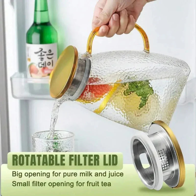 Borosilicate Glass Pitcher with Lid and Handle