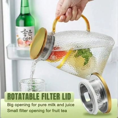 Borosilicate Glass Pitcher with Lid and Handle