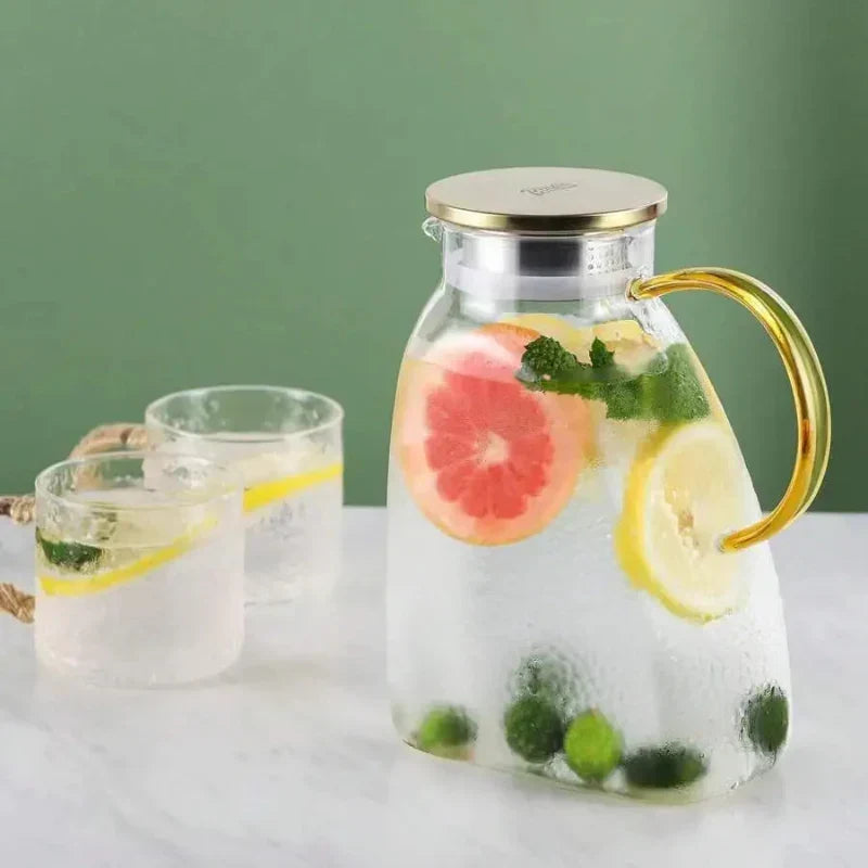 Borosilicate Glass Pitcher with Lid and Handle