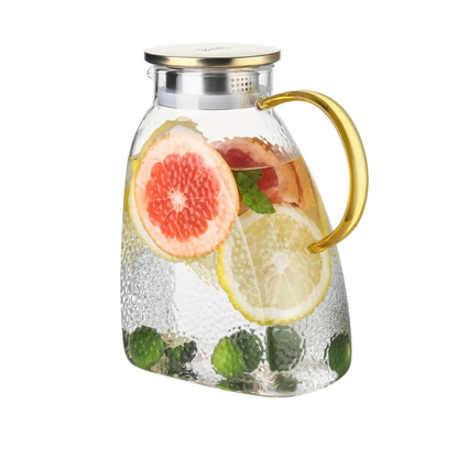 Borosilicate Glass Pitcher with Lid and Handle
