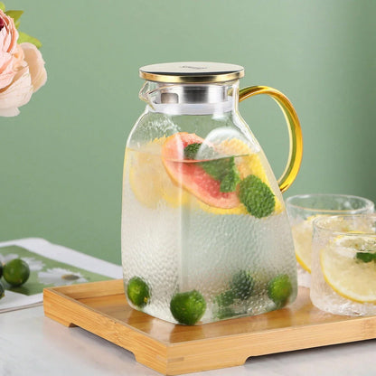 Borosilicate Glass Pitcher with Lid and Handle