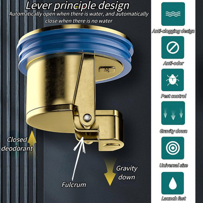 Brass Floor Drain Core with Odor Seal and Hair Strainer