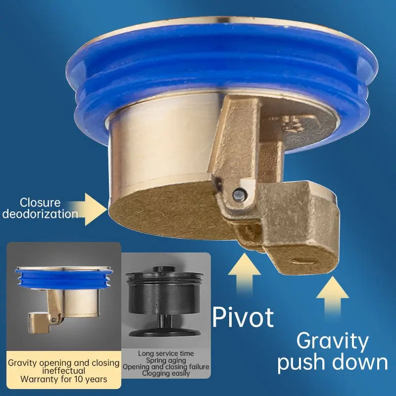 Brass Floor Drain Core with Odor Seal and Hair Strainer