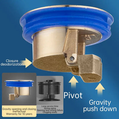 Brass Floor Drain Core with Odor Seal and Hair Strainer