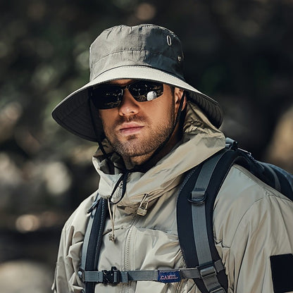 Breathable Wide Brim Sun Hat with Adjustable Chin Strap