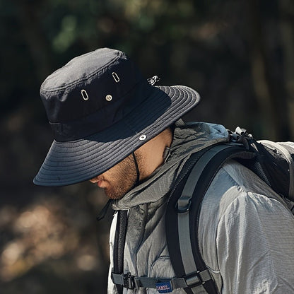 Breathable Wide Brim Sun Hat with Adjustable Chin Strap