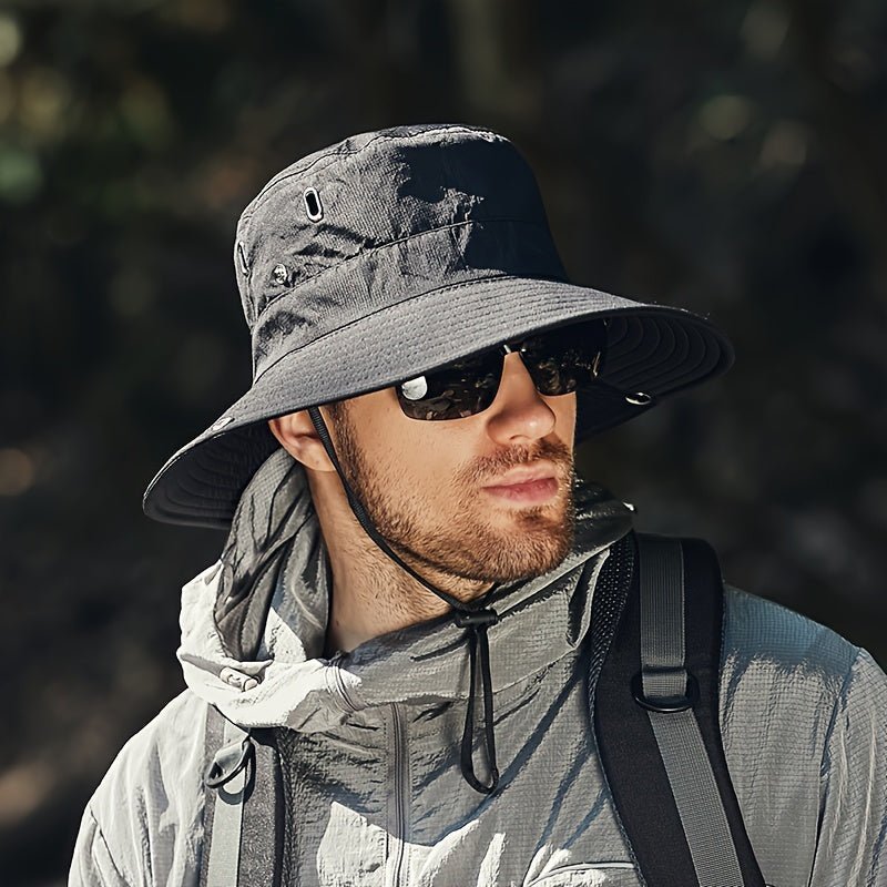 Breathable Wide Brim Sun Hat with Adjustable Chin Strap