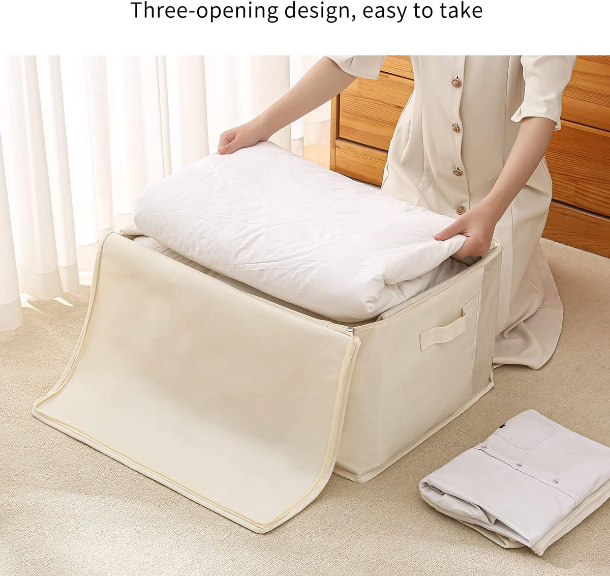 Canvas Clothing Storage Organizer Bags with Viewing Window