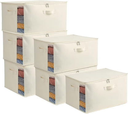 Canvas Clothing Storage Organizer Bags with Viewing Window