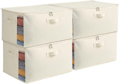Canvas Clothing Storage Organizer Bags with Viewing Window