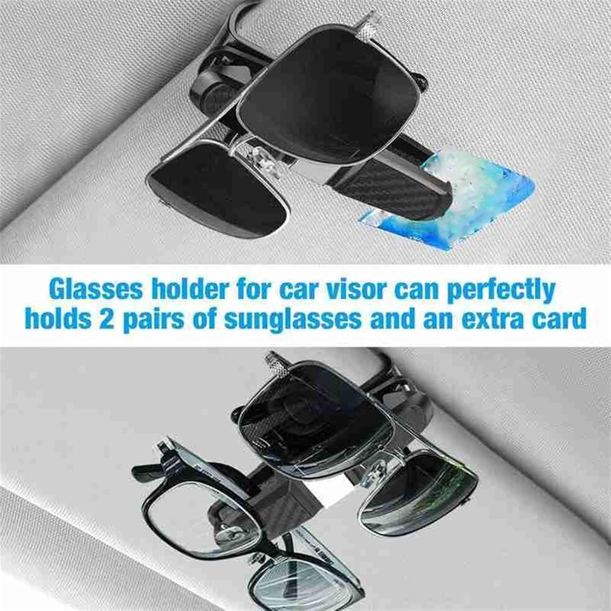 Car Visor Sunglasses Holder with Double Clip