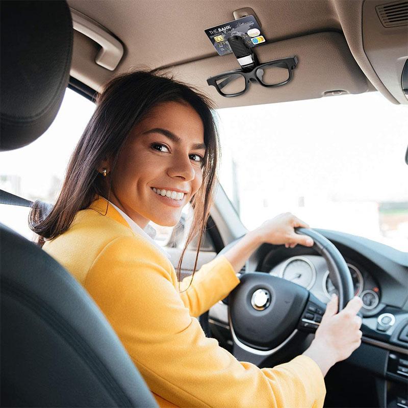 Car Visor Sunglasses Holder with Double Clip