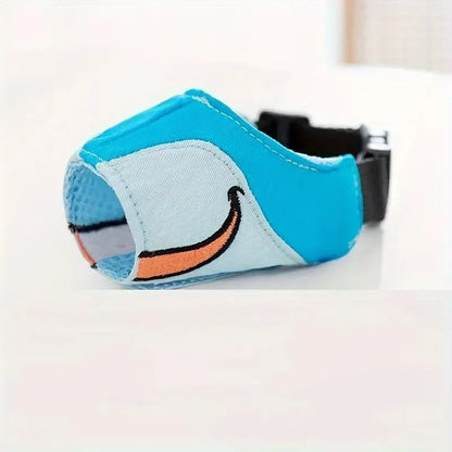Cartoon Dog Muzzle Adjustable Soft Breathable Pet Muzzle