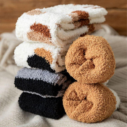 Cat Paw Coral Fleece Socks