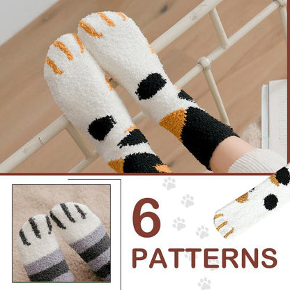Cat Paw Coral Fleece Socks
