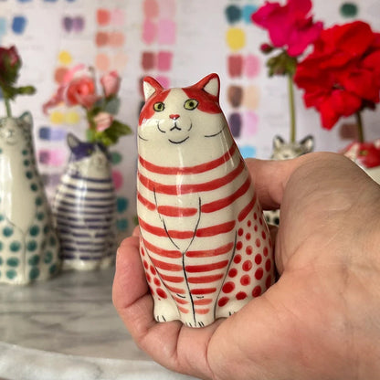 Ceramic Polka Dot Cat Flower Vase