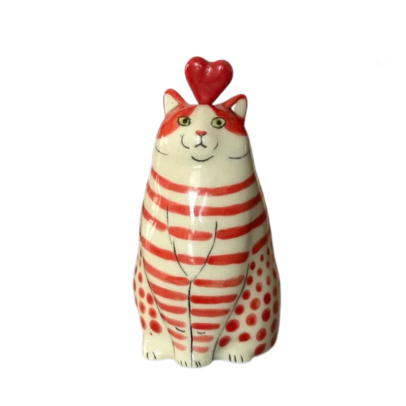 Ceramic Polka Dot Cat Flower Vase