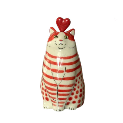 Ceramic Polka Dot Cat Flower Vase
