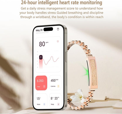 Chain Style Smart Fitness Bracelet with Health Tracking