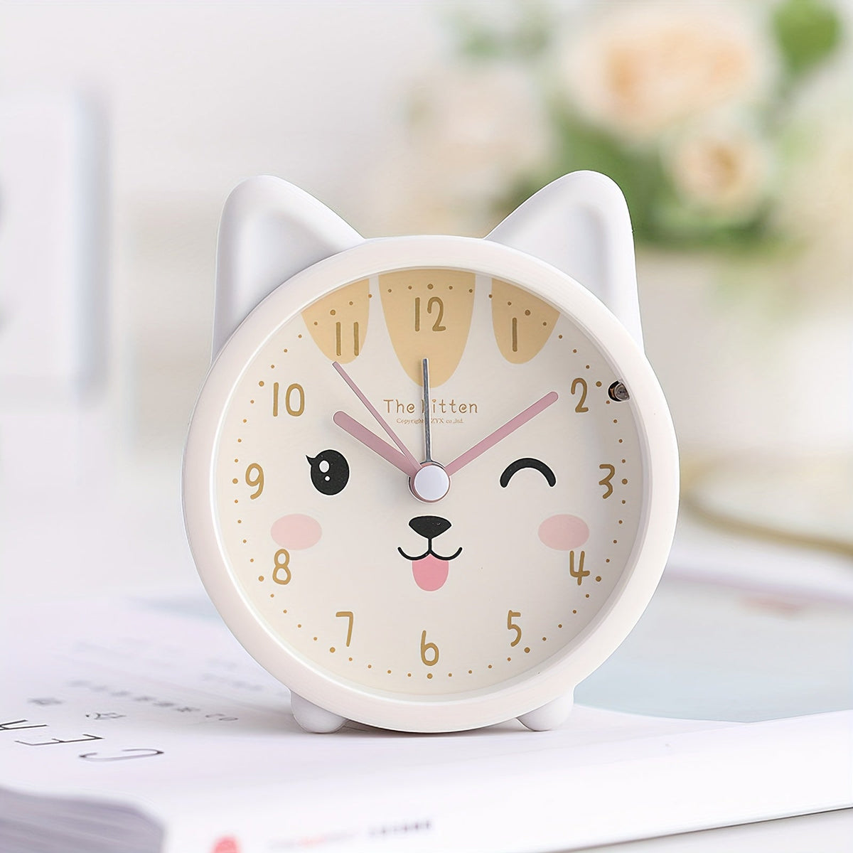 Children's Rabbit Alarm Clock with Silent Movement and Night Light