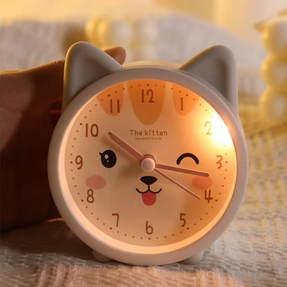 Children's Rabbit Alarm Clock with Silent Movement and Night Light