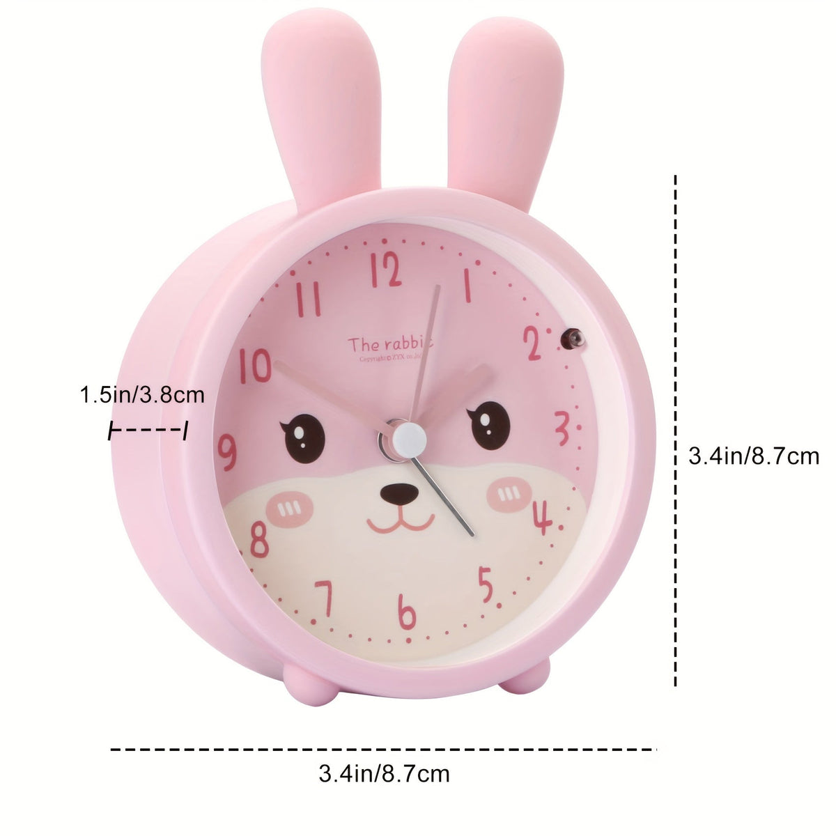 Children's Rabbit Alarm Clock with Silent Movement and Night Light