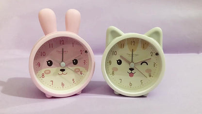 Children's Rabbit Alarm Clock with Silent Movement and Night Light