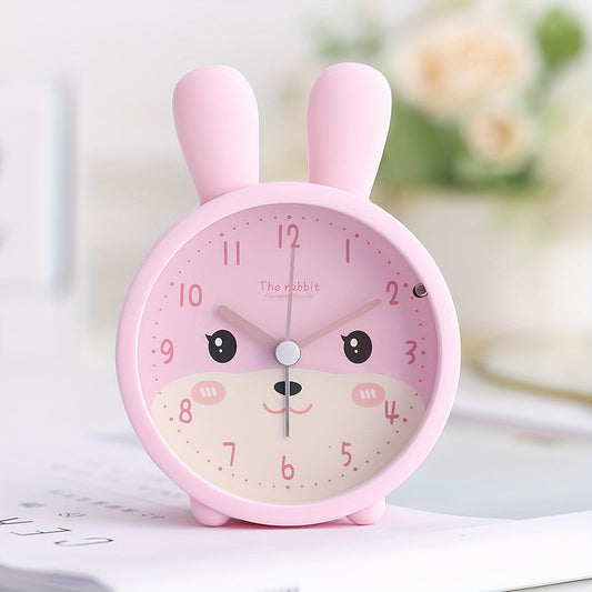 Children's Rabbit Alarm Clock with Silent Movement and Night Light