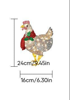Christmas Chicken Garden Decoration With Scarf