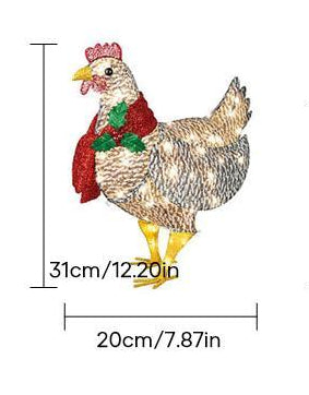 Christmas Chicken Garden Decoration With Scarf