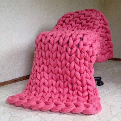 Chunky Hand Knit Throw Blanket