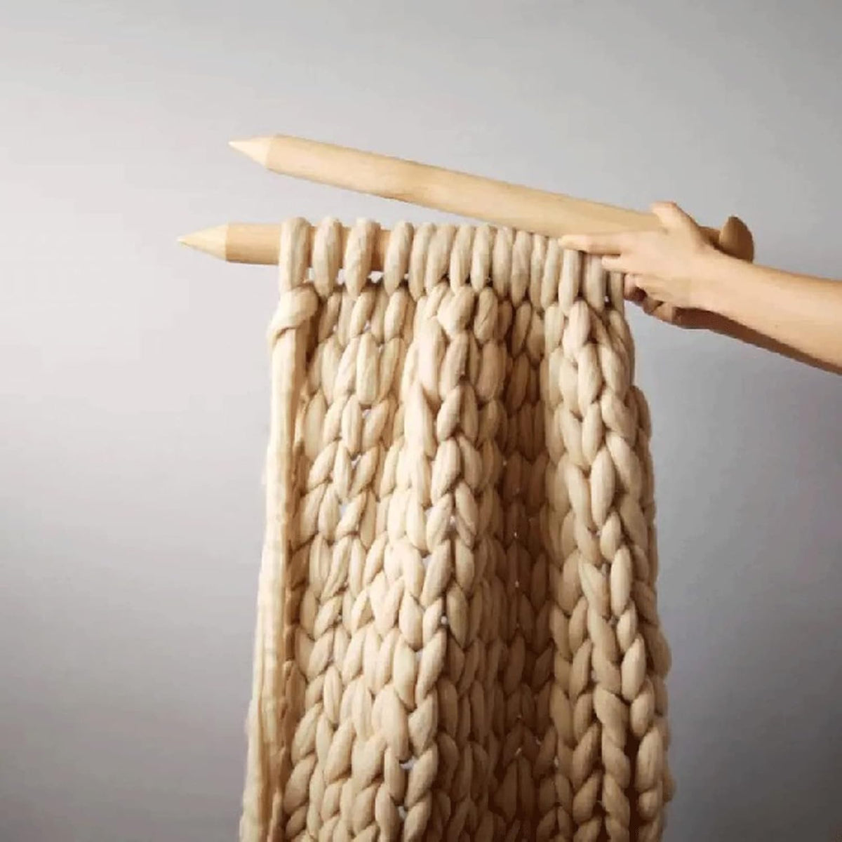Chunky Hand Knit Throw Blanket