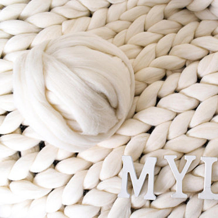 Chunky Hand Knit Throw Blanket