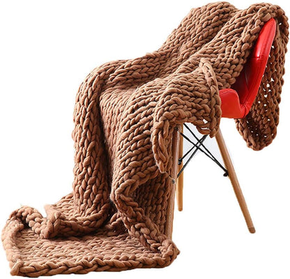 Chunky Hand Knit Throw Blanket