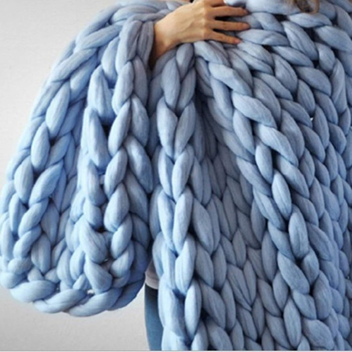 Chunky Hand Knit Throw Blanket