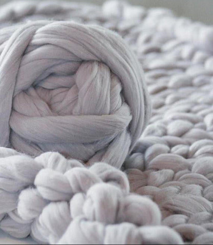 Chunky Hand Knit Throw Blanket