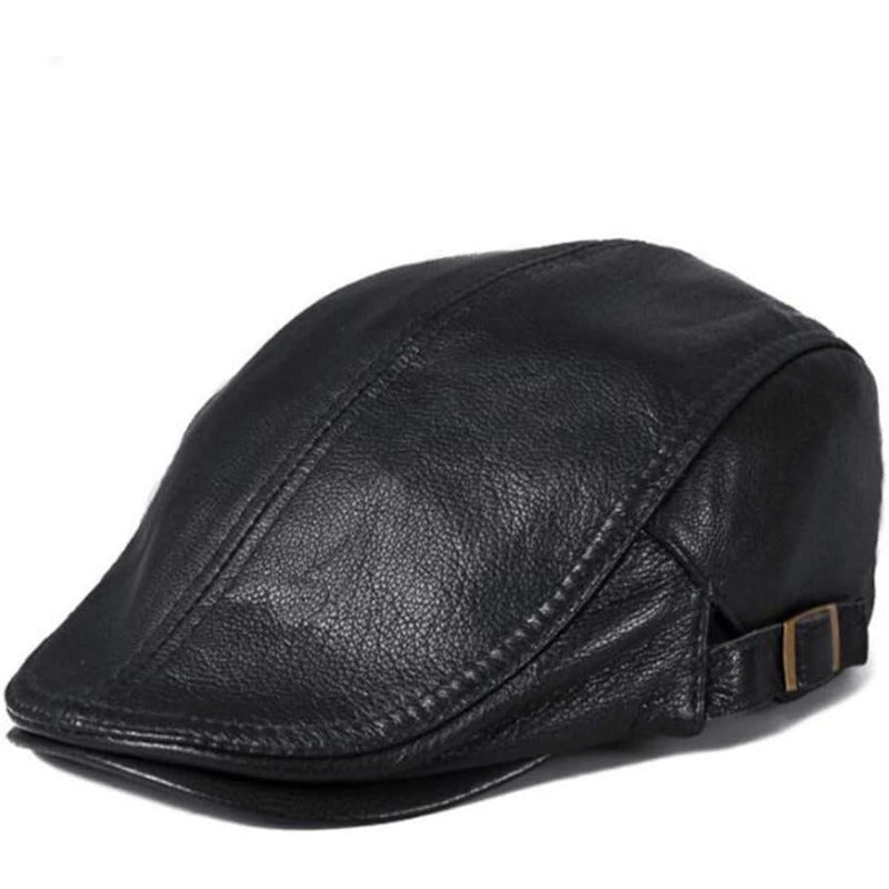 Classic Faux Leather Winter Cap
