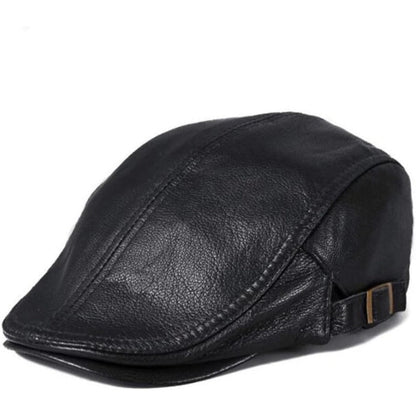 Classic Faux Leather Winter Cap