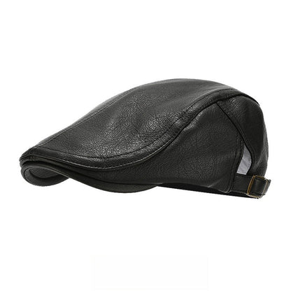 Classic Faux Leather Winter Cap